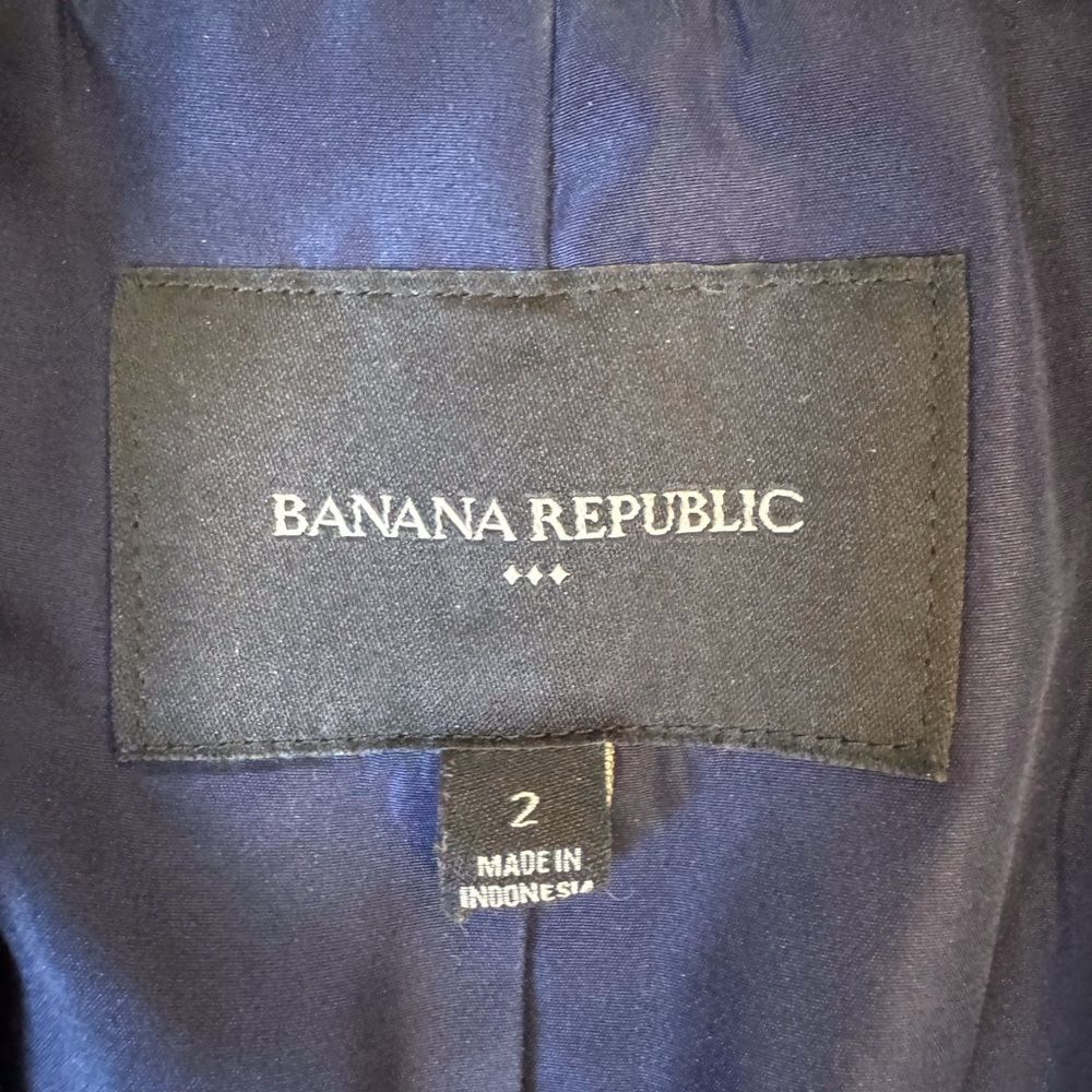 Banana Republic Military Inspired Gray Women's Tailored Wool Blend Blazer - Picture 3 of 11